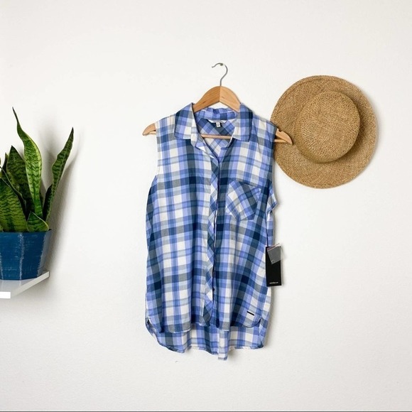 Calvin Klein Jeans Plaid Button Down Jaracanda S Small - Picture 4 of 10